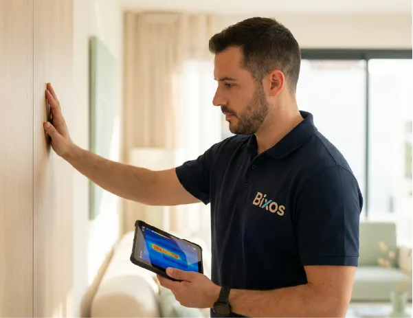 Técnico BiXos instalando el sistema en L'Hospitalet